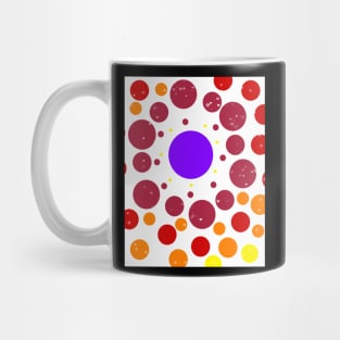 Bright Celestial Circles, Dots, Hearts, and Stars Pattern Mug